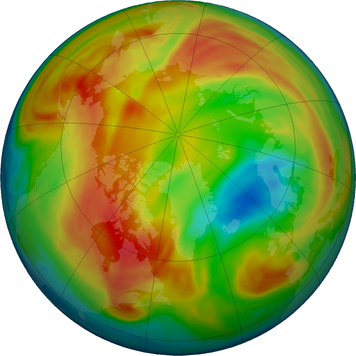 Arctic ozone map for 13 February 2017